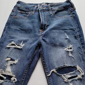 Distressed Blue Jeans